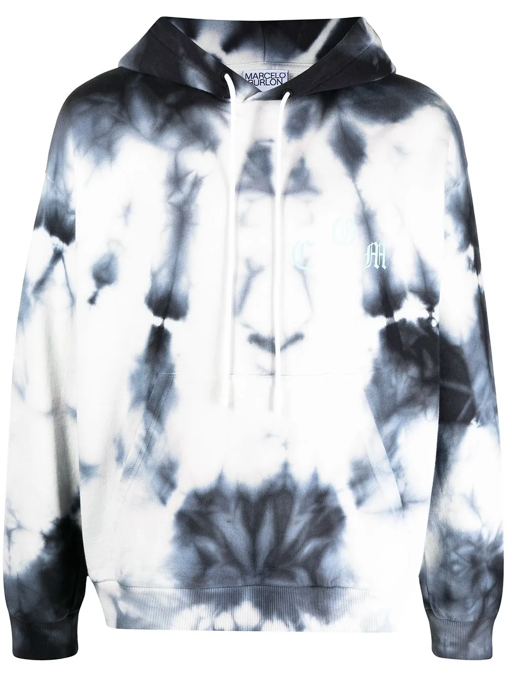 

Marcelo Burlon County of Milan hoodie con estampado tie-dye y logo - Blanco