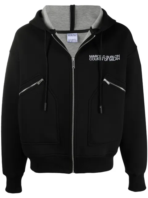 COUNTY OF MILAN chamarra bomber con capucha y logo