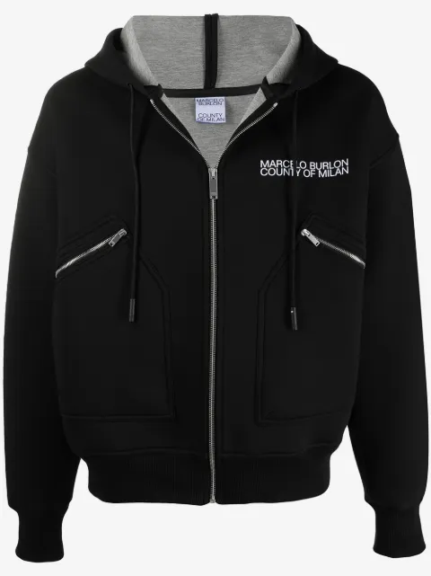 COUNTY OF MILAN logo hooded bomber jacket