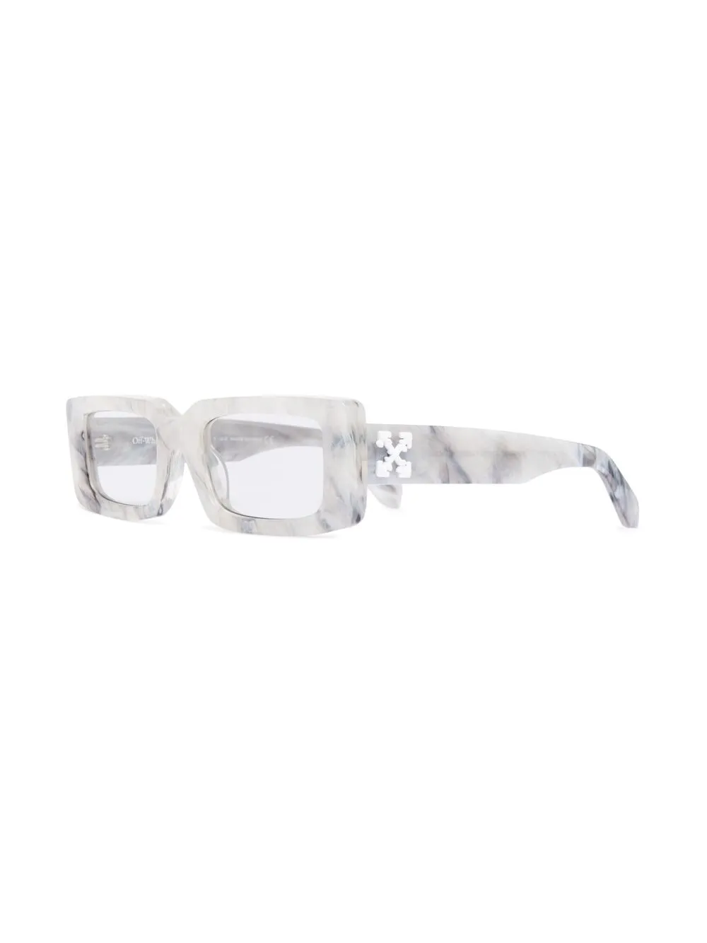 Off-White Boston rectangle-frame sunglasses, MARBLE DARK GREY