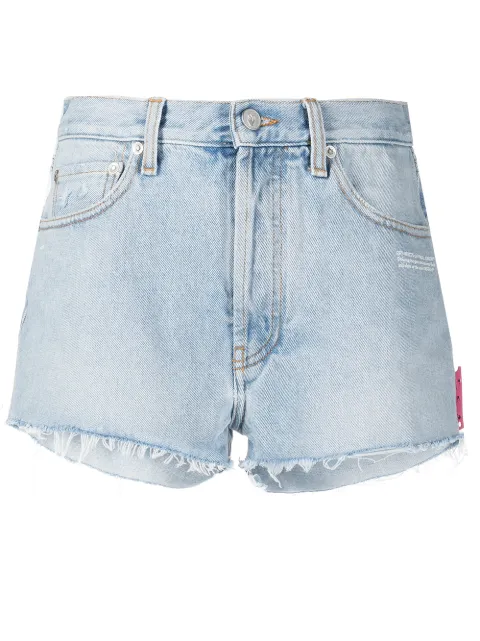 Off-White Frayed Edge Denim Shorts 