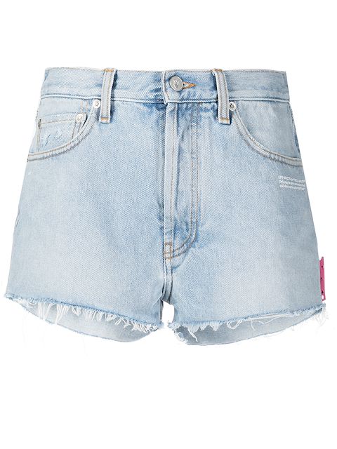 Off-White frayed edge denim shorts