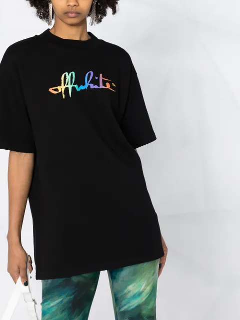off white rainbow tee