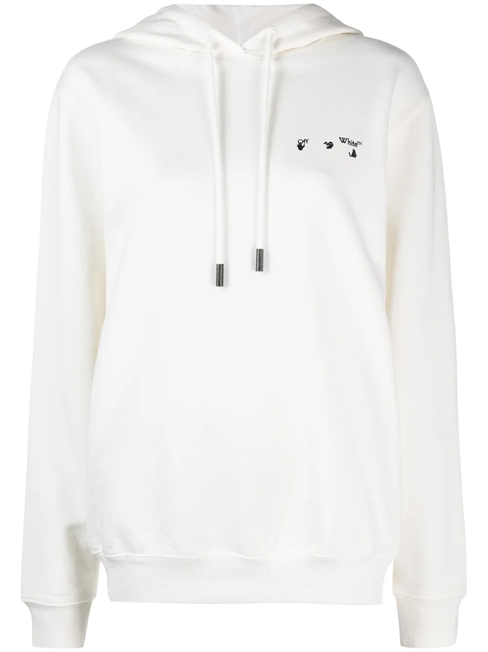 Click to view more detailed imagery on our partner's website Off-white Embroidered-logo Drawstring Hoodie In White