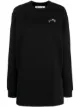 Image 1 of Off-White embroidered floral Arrow sweatshirt dress