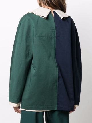 two-tone double-breasted coat展示图