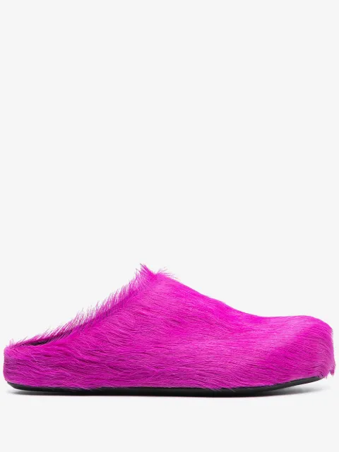 Marni Fussbet Sabot calf-hair slippers