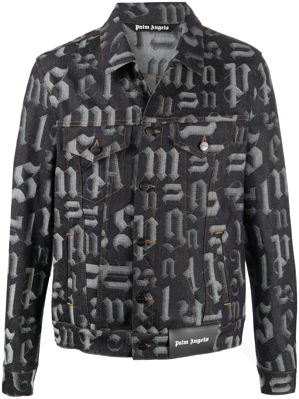 Image 1 of Palm Angels Monogram button-up denim jacket