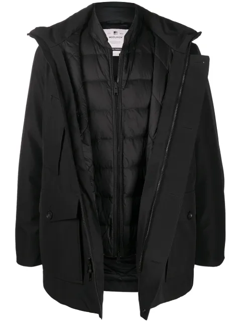 Woolrich abrigo de doble capa con capucha