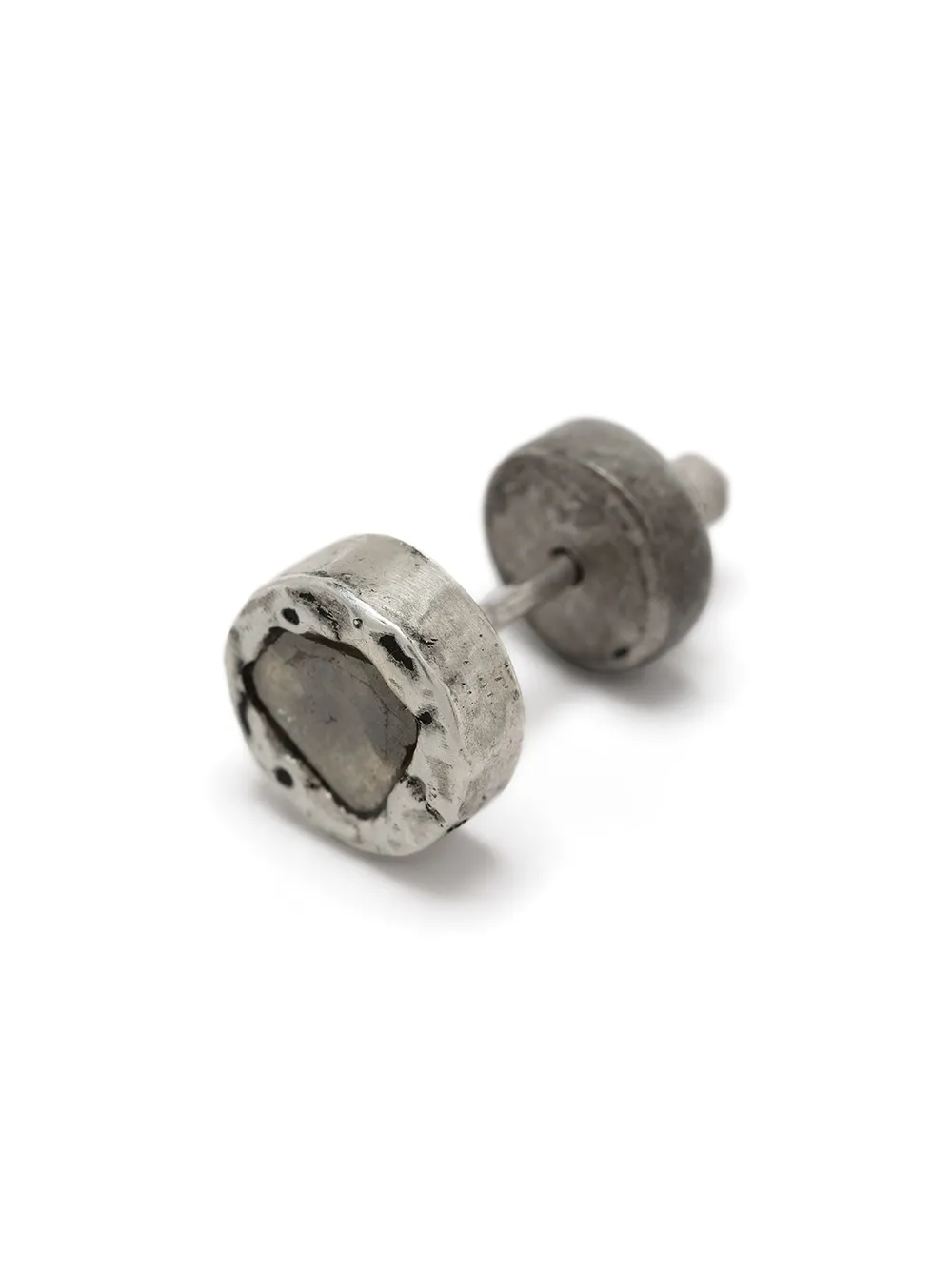 Parts Of Four Diamond-encrusted Single Stud Earring In Silver