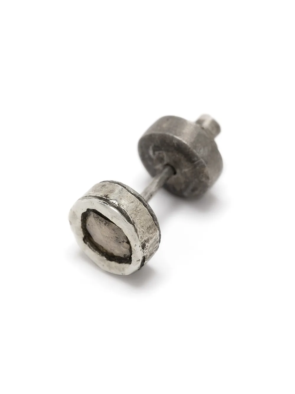 Parts Of Four Diamond Single Stud Earring In Silver
