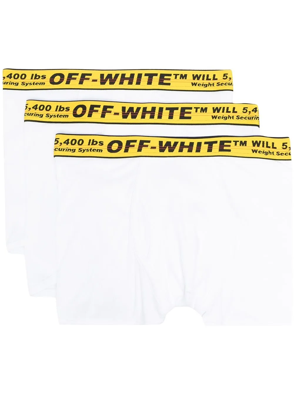 Click to view more detailed imagery on our partner's website Off-white Three-pack Industrial-band Boxers In White