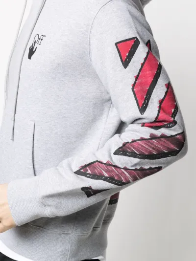 logo-print drawstring hoodie grey 