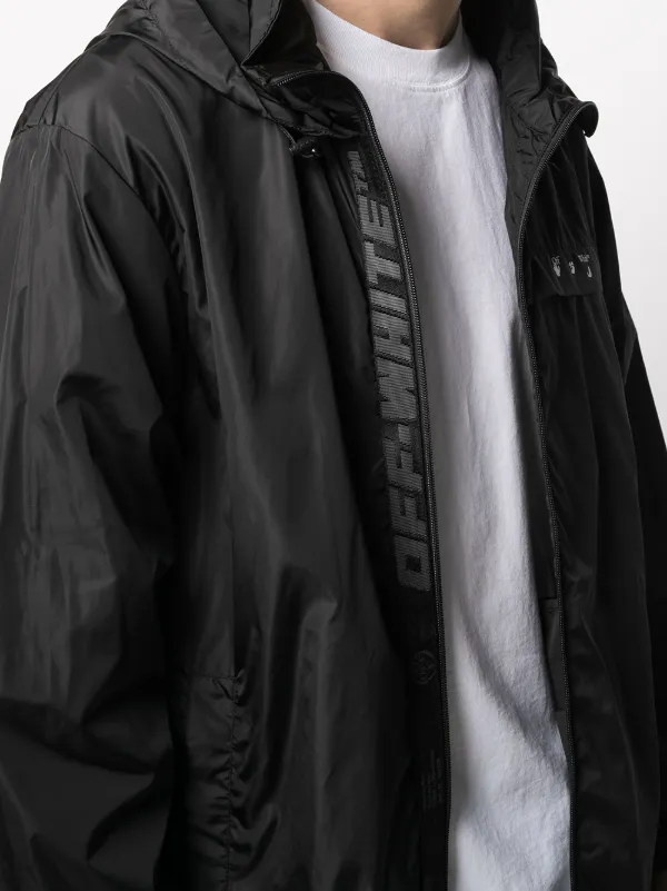 white zip up windbreaker