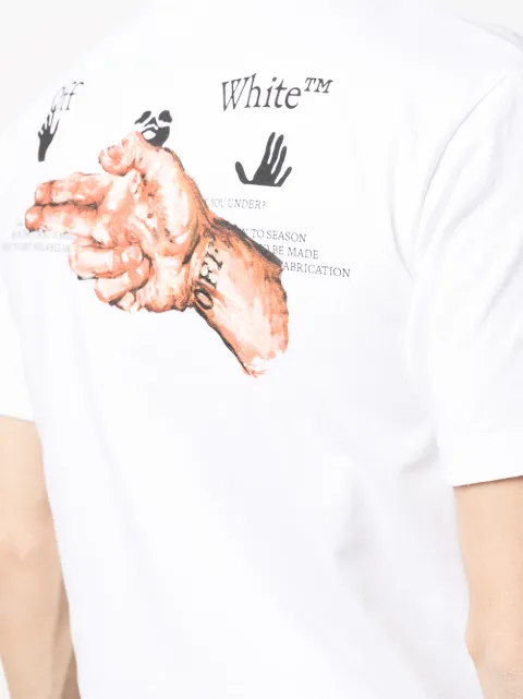 Shop Off-White logo-print cotton T 