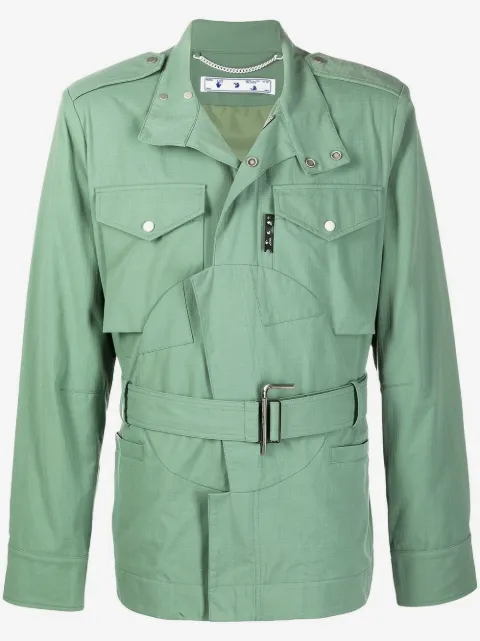 Off-White belted-waist military jacket