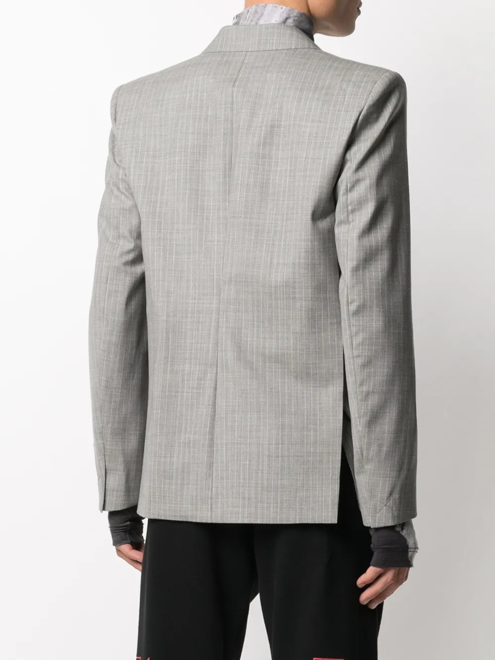 Off-white Unfinished Single-breasted Blazer In Grey