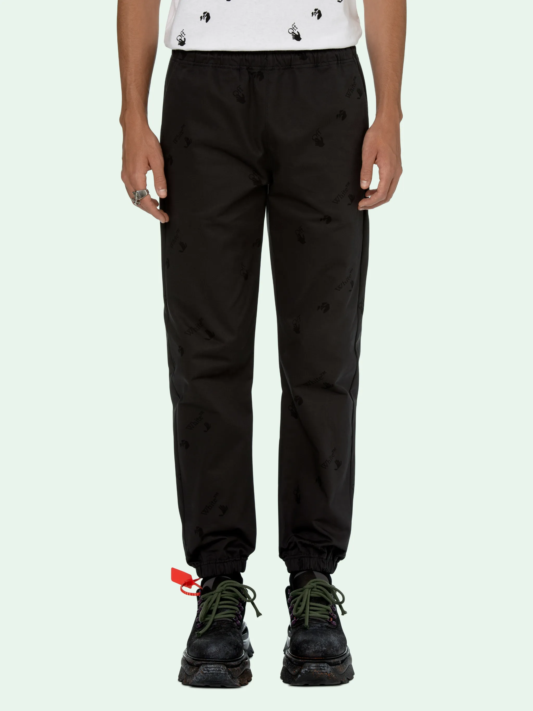 off white logo print track pants