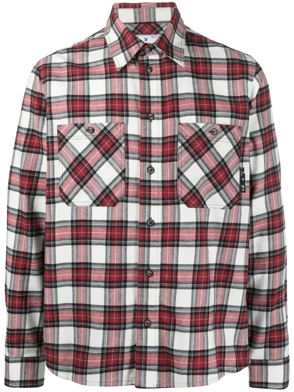 Shop Off-White plaid-check logo shirt with Express Delivery FARFETCH