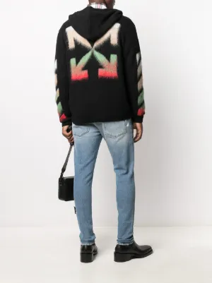 off white mohair moletom com capuz