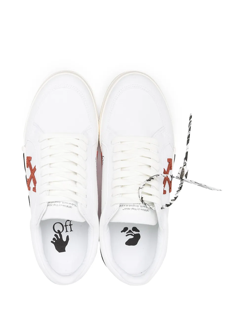 Offwhite Men's Arrow Canvas Vulcanized Lowtop Sneakers, White ModeSens