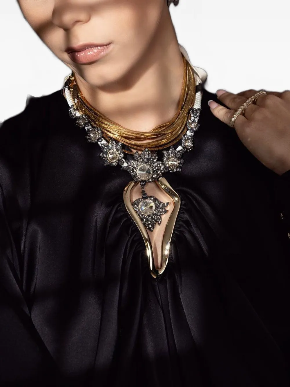 Lanvin Yellow Gold Art Deco Necklace In Gold
