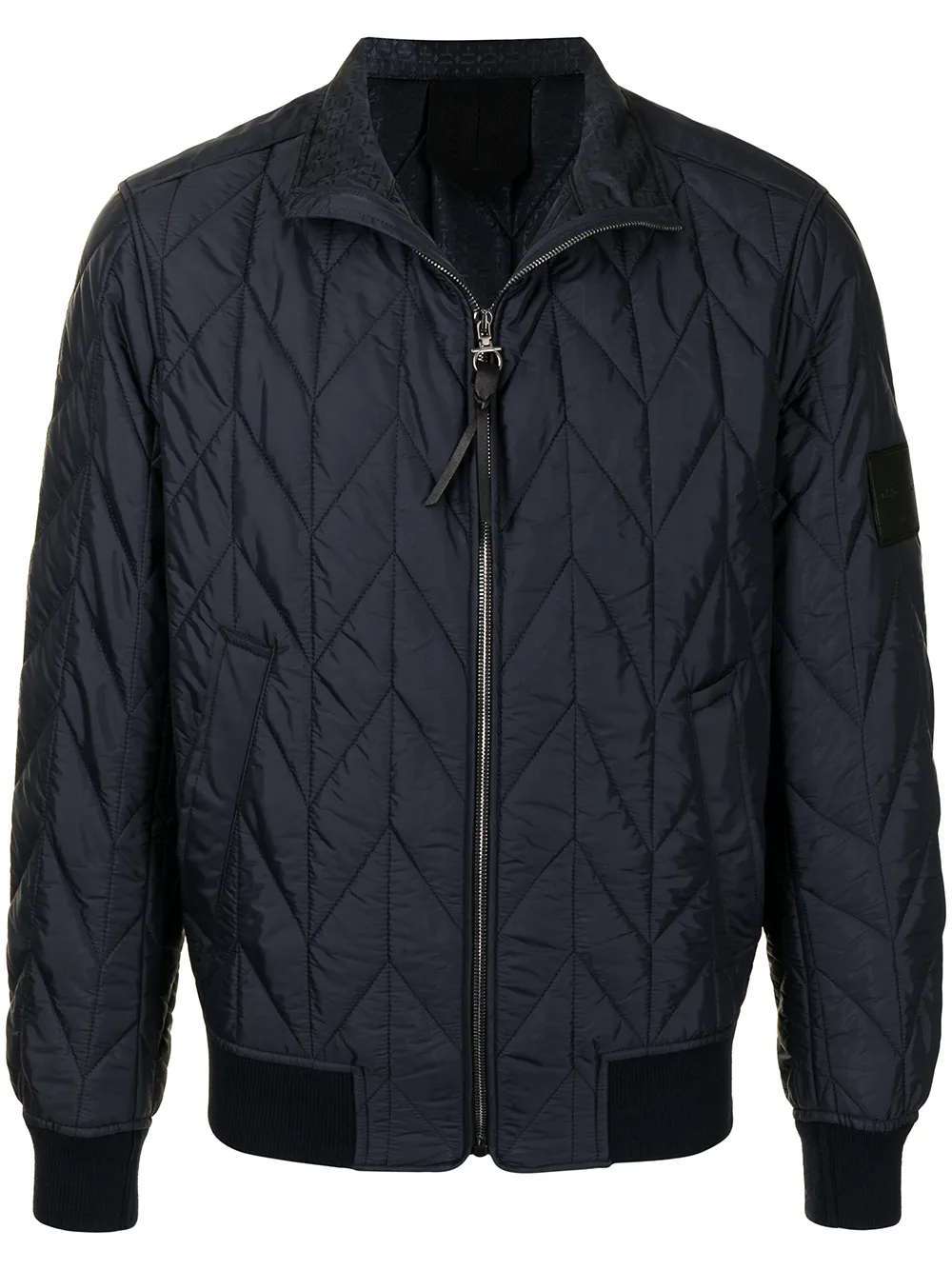 Salvatore Ferragamo Quilted Zip-up Jacket In Blue | ModeSens