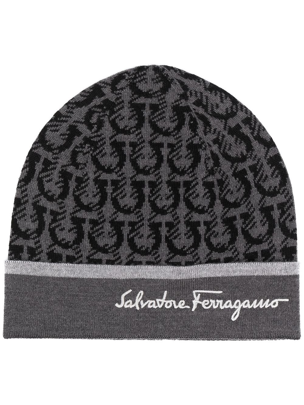 фото Salvatore ferragamo шапка бини вязки интарсия с логотипом