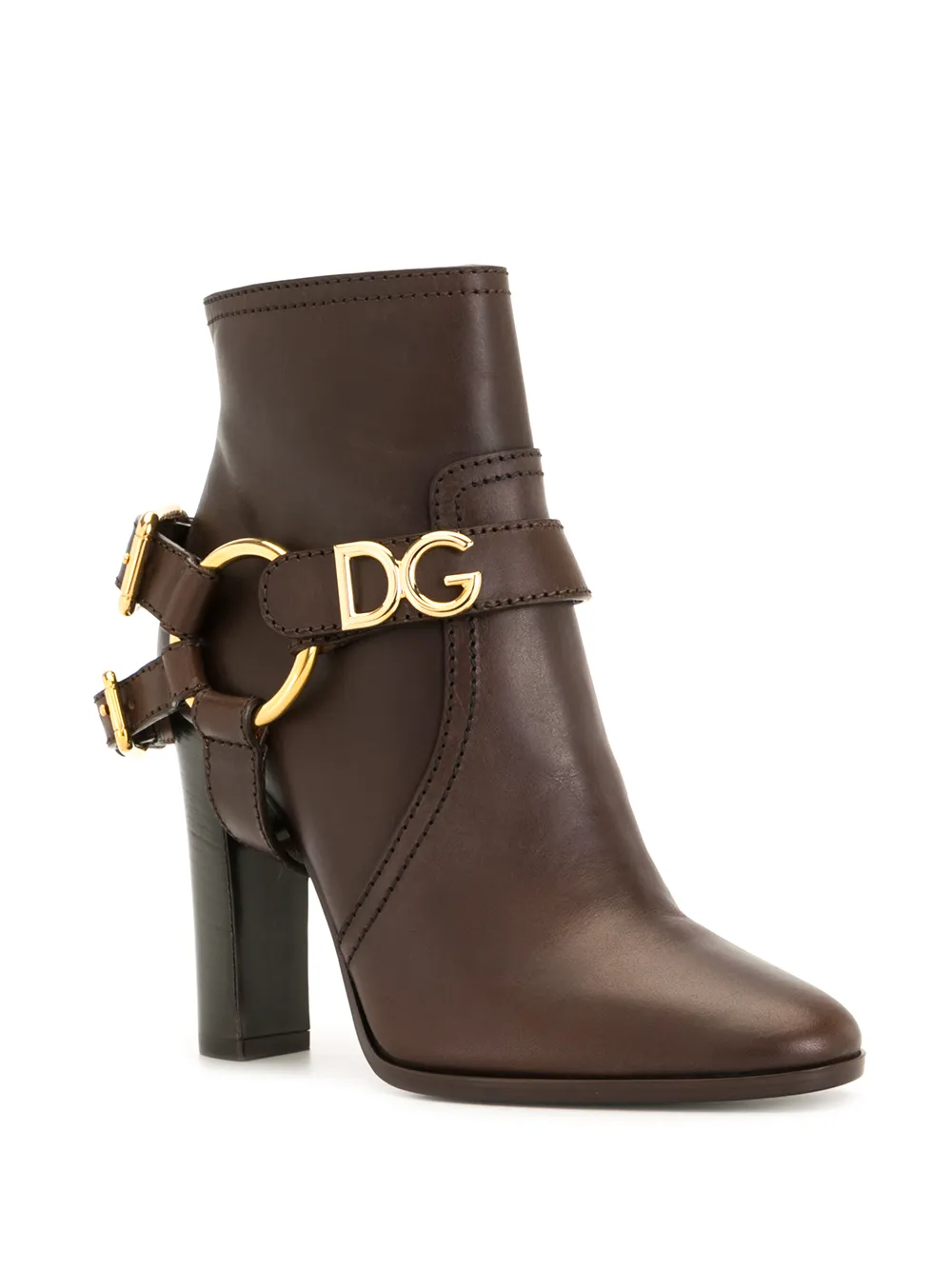 Dolce & Gabbana Enkellaarzen met gesp Bruin