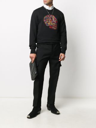 skull-embroidered sweatshirt展示图