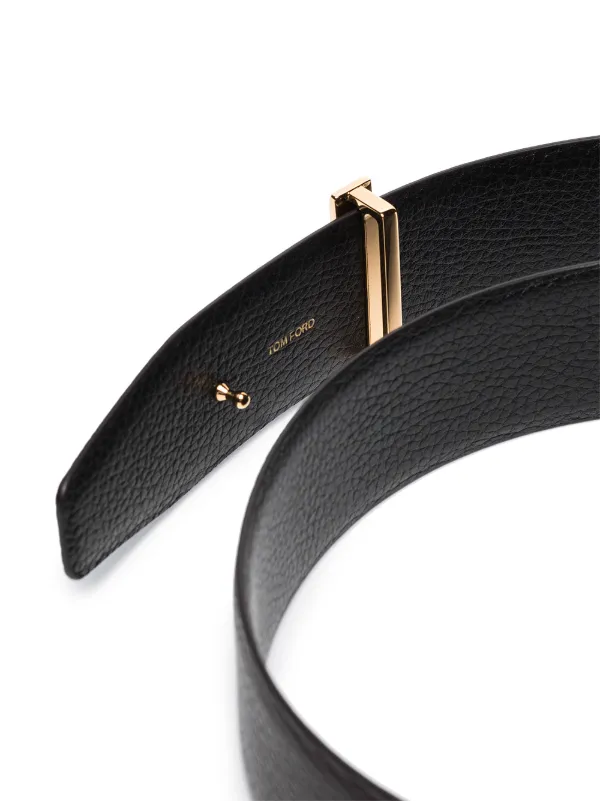 Shop TOM FORD calf leather T-buckle belt with Express Delivery -  WakeorthoShops