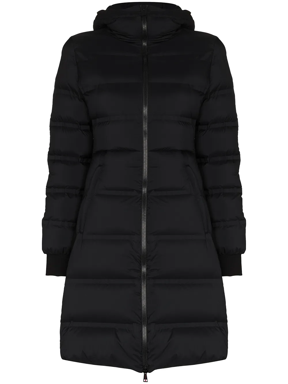 Moncler Talev Long Leather-trim Puffer Coat In Black