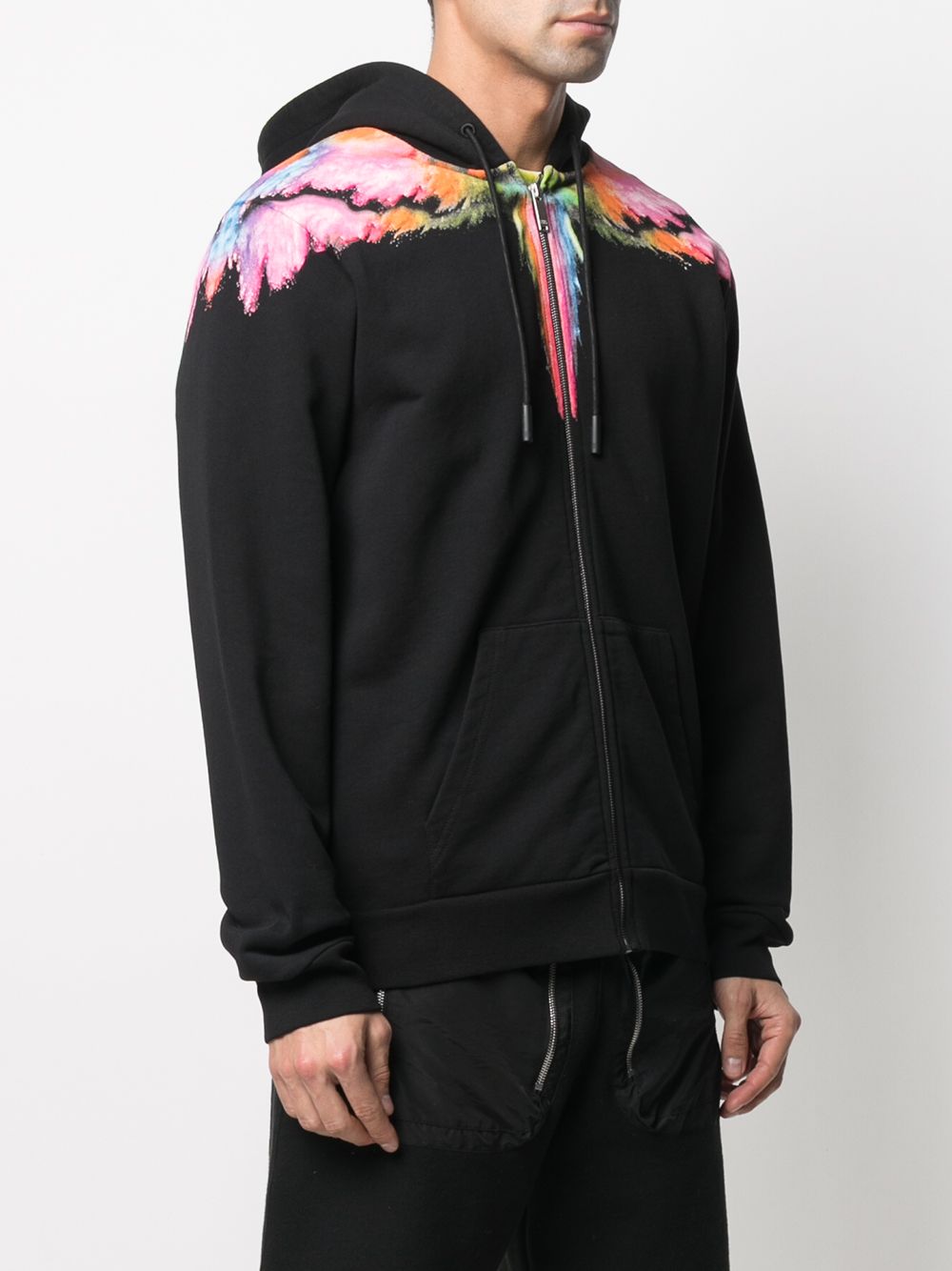 фото Marcelo burlon county of milan colordust wings zip hoodie black multico