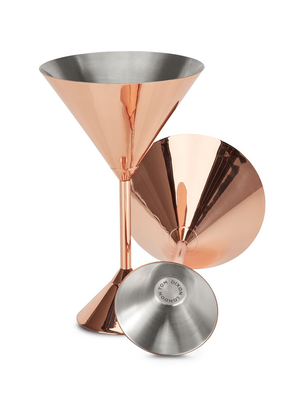 Tom Dixon Twee martiniglazen - Metallic