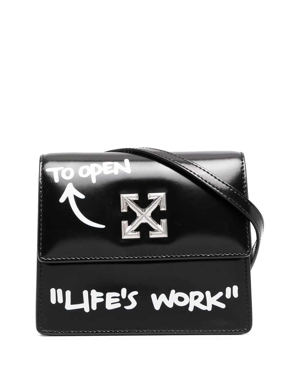 Click to view more detailed imagery on our partner's website Off-white 0.7 Quote Jitney Shoulder Bag In Black