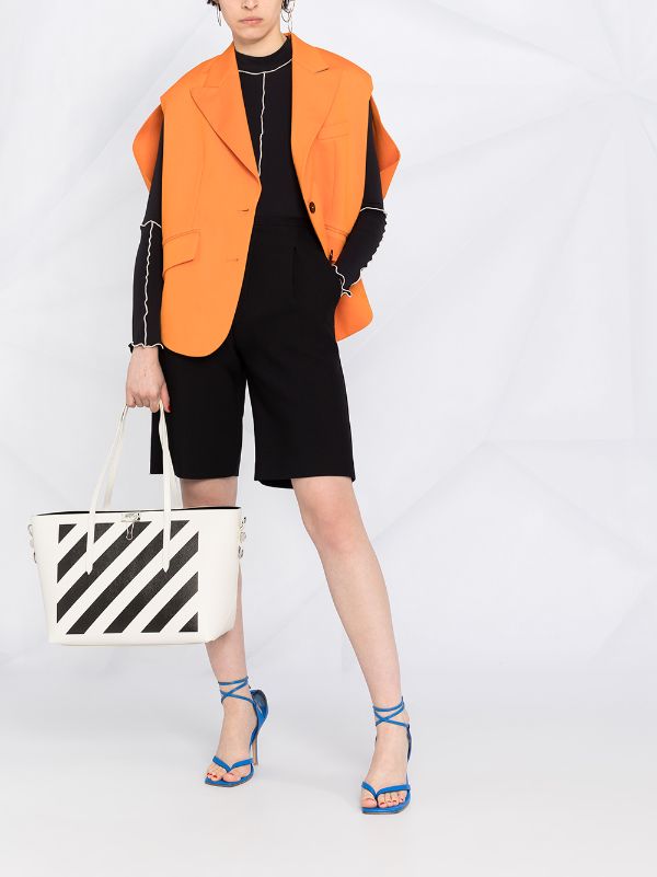 off white diagonal tote bolsa