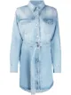 Image 1 of Off-White Arrows floral-embroidered denim shirtdress
