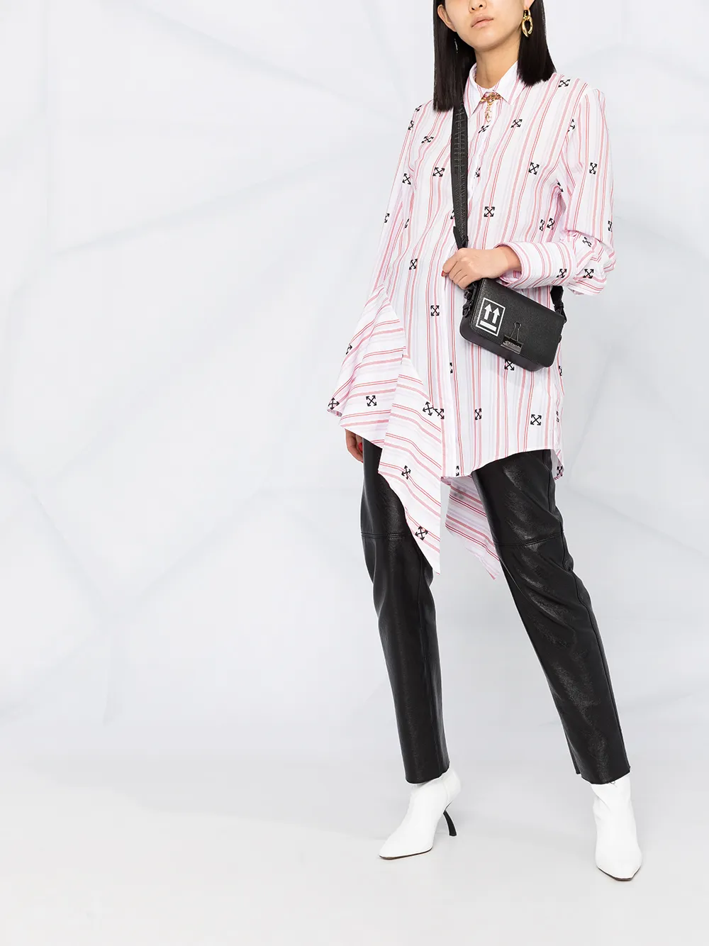 Off-White Asymmetrische blousejurk Roze