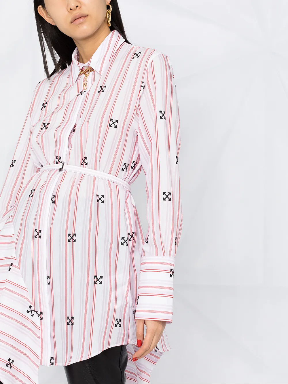 Off-White Asymmetrische blousejurk Roze