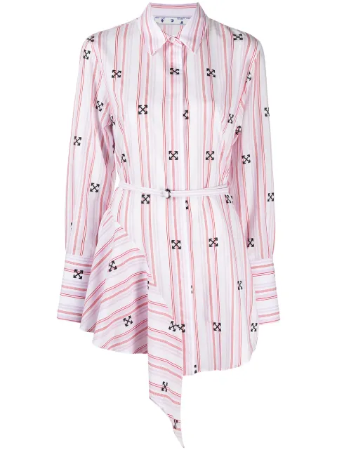 Off-White robe-chemise Arrow asymétrique