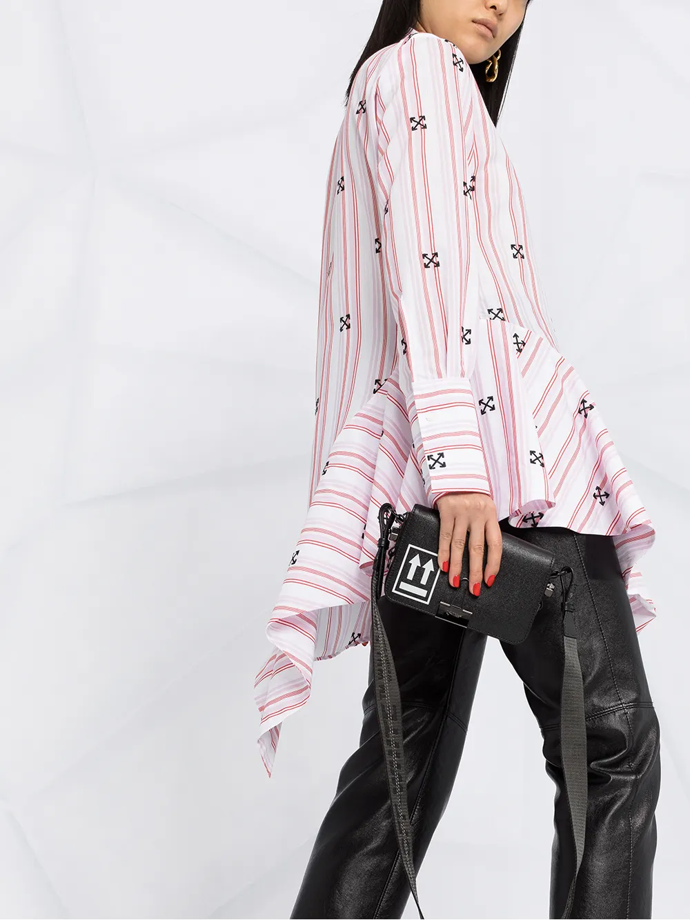 Off-White Asymmetrische blousejurk Roze