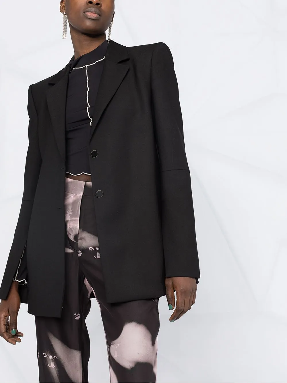 Off-White Blazer met schoudervullingen Zwart