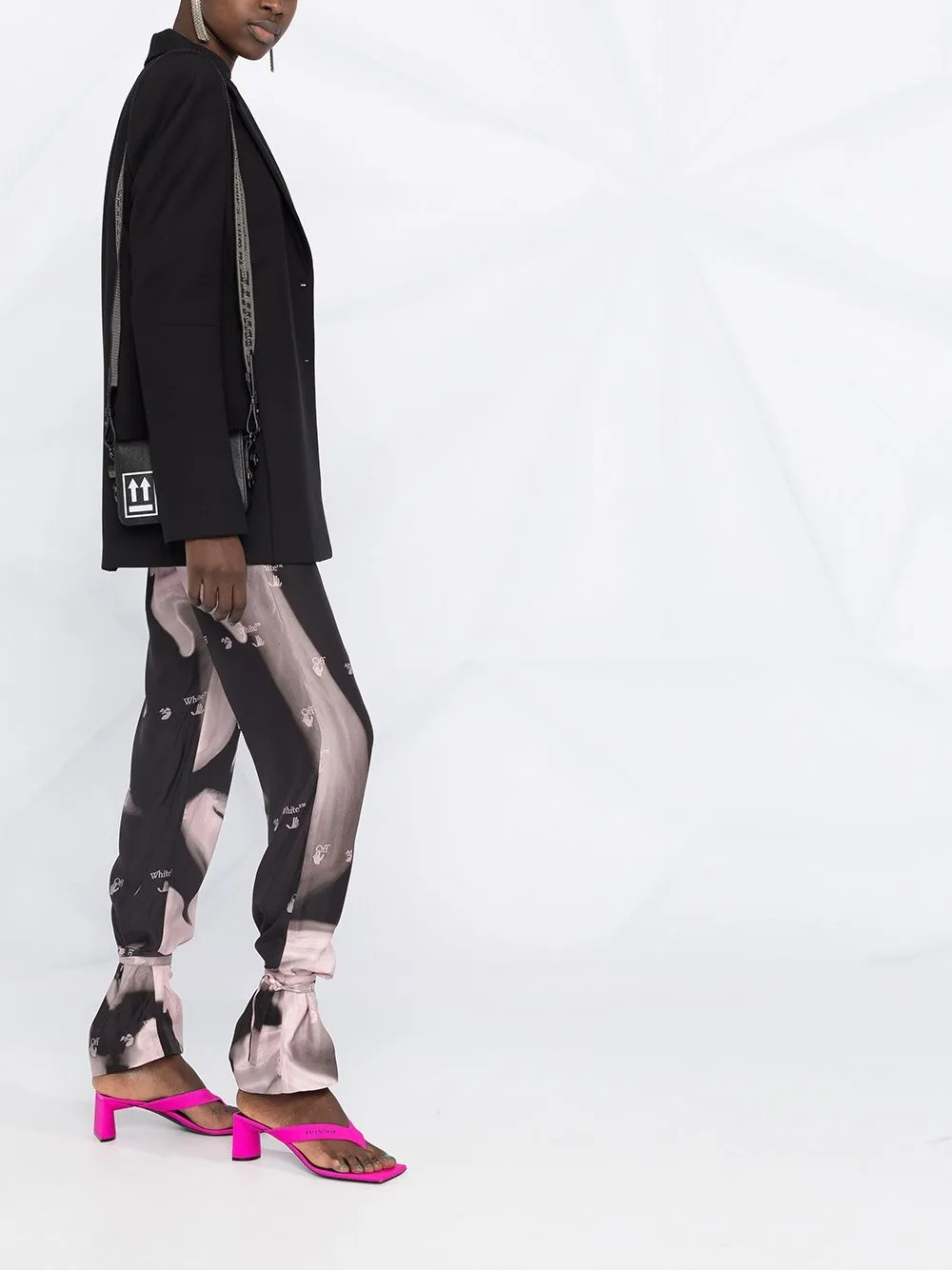 Off-White Blazer met schoudervullingen Zwart