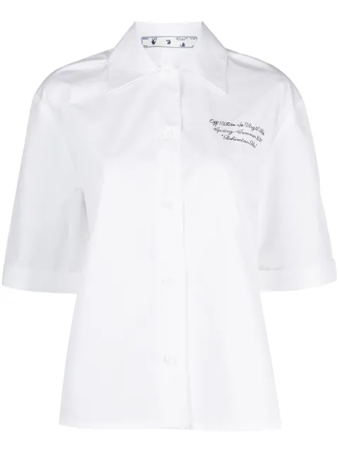 Off-White logo-embroidered baseball shirt