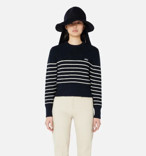Breton Striped Sweater Ami Embroidery 
