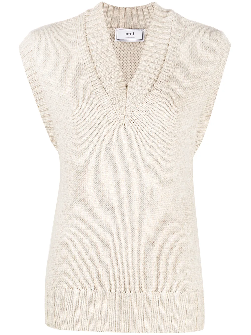 

AMI Paris V-neck sleeveless jumper - Neutrals