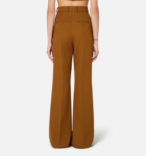 flared trousers brown