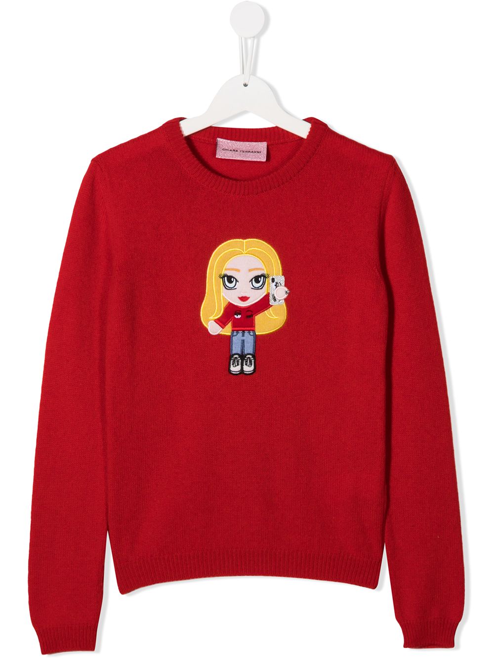 фото Chiara ferragni kids teen embroidered doll jumper