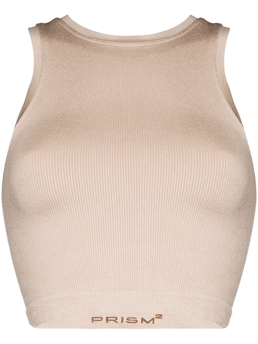 PRISM² Luminous ribbed cropped top - Neutrals