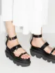 Image 2 of sacai Short Wedge buckled platform sandals
